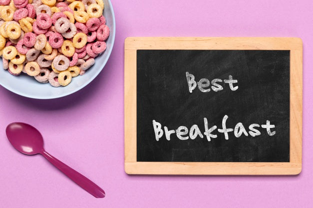 Cereals Beside Chalkboard On Table Psd