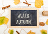 Chalk Board With Hello Message For Autumn Psd