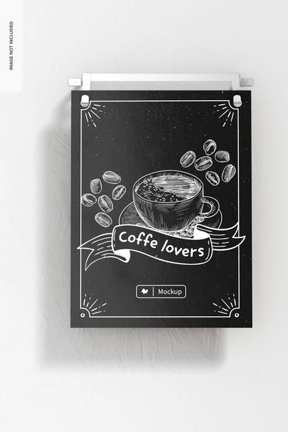 Chalkboard Café Menu Mockup, Front View Psd