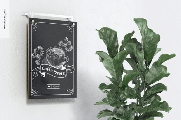 Chalkboard Café Menu With Pot Mockup Psd