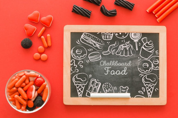 Chalkboard Food Mockup Psd