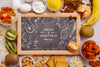 Chalkboard Mock-Up With Fruits Psd
