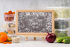 Chalkboard Mock-Up With Organic Food Psd