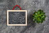 Chalkboard Mock-Up With Plant Psd
