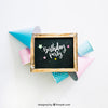 Chalkboard Mockup With Birthday Design Psd
