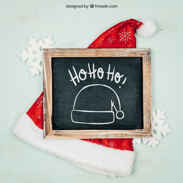 Chalkboard Mockup With Christmtas Design Psd