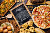 Chalkboard Mockup With Pizza Design Psd