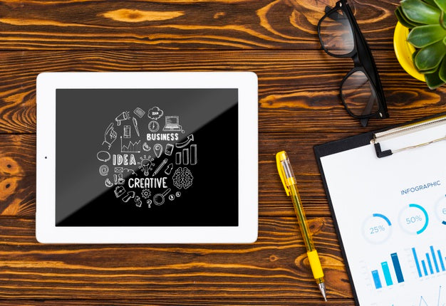 Chalkboard On Desk With Powerful Message Psd