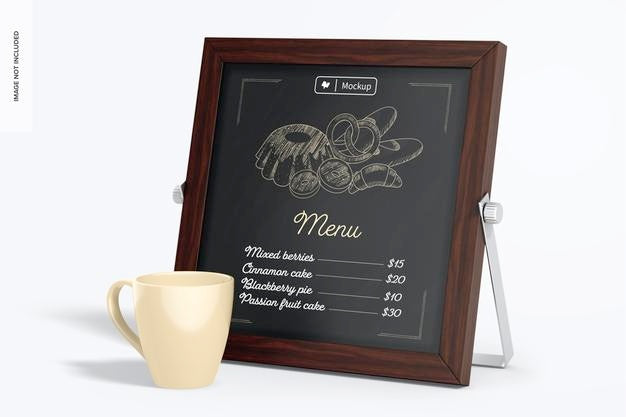 Chalkboard Reversible Menu Mockup, Right View Psd