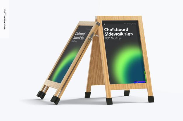 Chalkboard Sidewalk Signs Mockup Psd