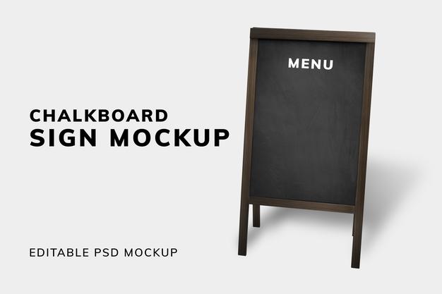 Chalkboard Sign Mockup Design Pannel Psd