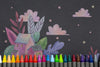 Chalkboard With Artistic Drawing Psd