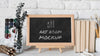 Chalkboard With Message On Desk Psd