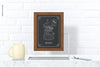 Chalkboard With Metal Stand Mockup, Front View Psd