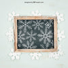 Chalkboard With Snowflakes Mockup With Christmtas Design Psd