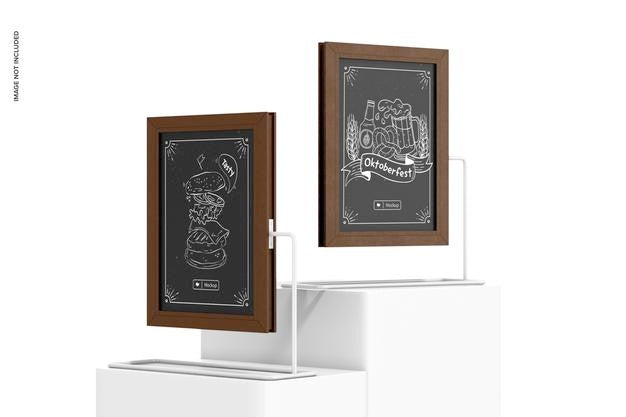 Chalkboards With Metal Stand Mockup Psd
