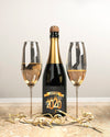 Champagne Bottle And Glasses For New Year Psd