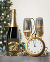 Champagne Bottle And Glasses Prepared For New Year Psd