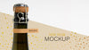 Champagne Bottle Mock-Up And Cork Cap Psd
