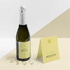 Champagne Bottle Mock-Up And Standing Card Psd