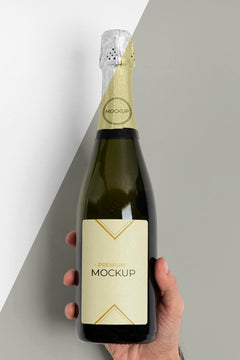 Black Glossy Champagne Bottle Mockup - Free Download Images High