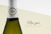 Champagne Bottle Mock-Up New Year Psd