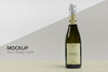 Champagne Bottle Mock-Up With Shadow Psd