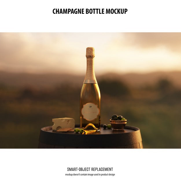 Champagne Bottle Mockup Psd