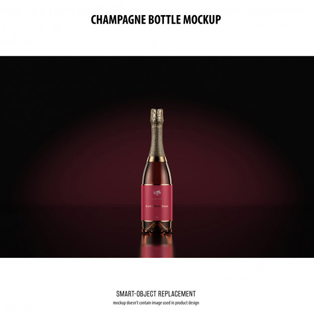 Champagne Bottle Mockup Psd