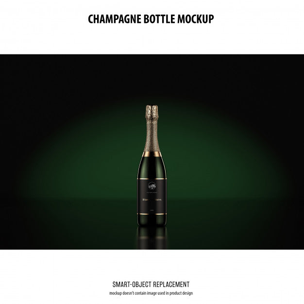 Champagne Bottle Mockup Psd