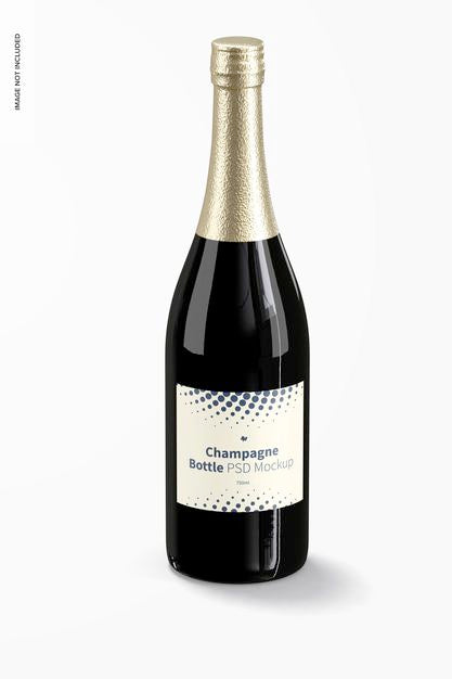 Champagne Bottle Mockup Psd