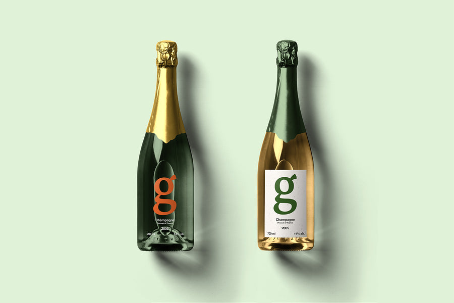 Champagne Bottle Mockup