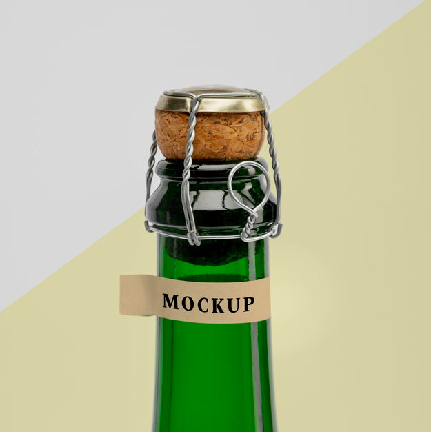 Champagne Bottle With Mock-Up Psd