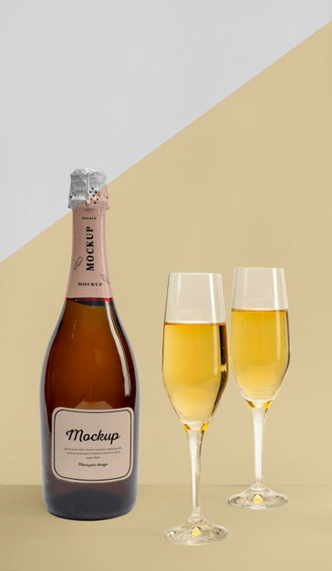 Champagne Bottle With Mock-Up Psd