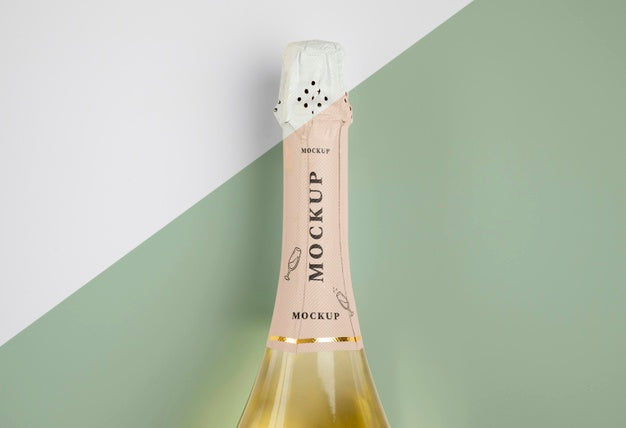 Champagne Bottle With Mock-Up Psd