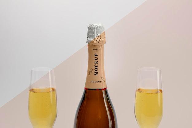 Champagne Bottle With Mock-Up Psd