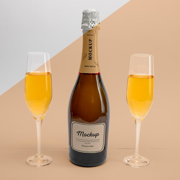 Champagne Bottle With Mock-Up Psd