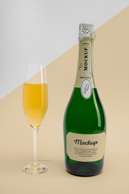 Champagne Bottle With Mock-Up Psd