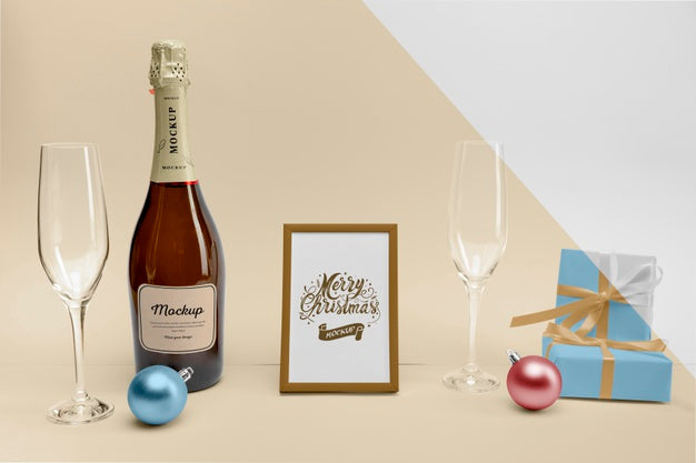 Champagne Bottle With Mock-Up Psd