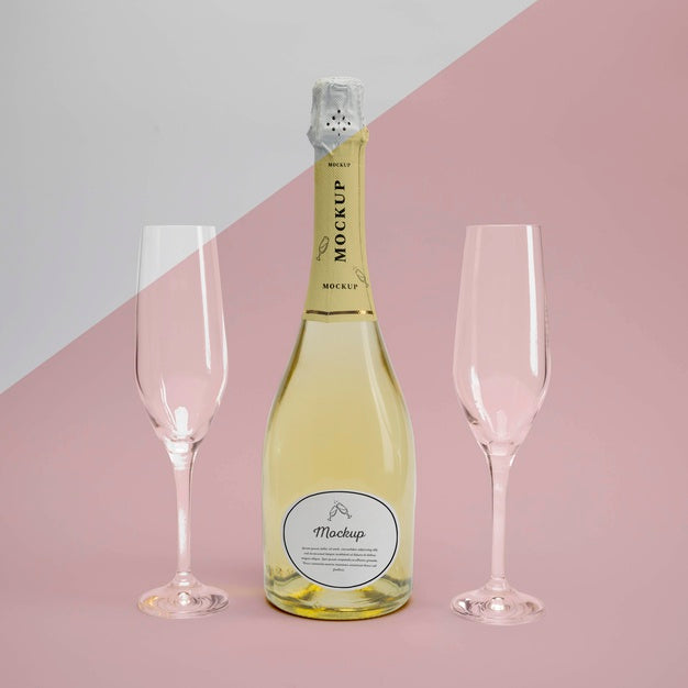 Champagne Bottle With Mock-Up Psd