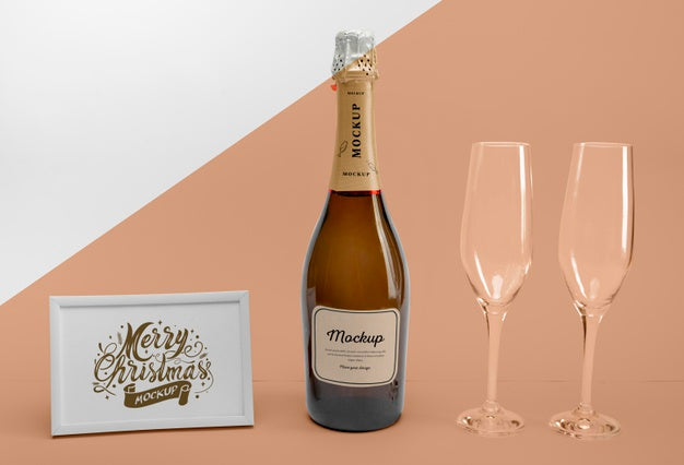 Champagne Bottle With Mock-Up Psd