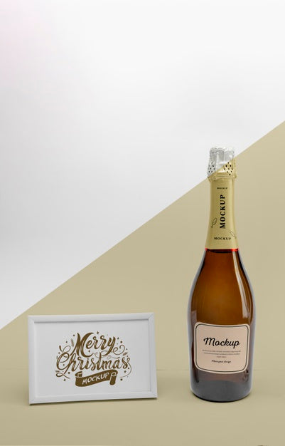 Champagne Bottle With Mock-Up Psd
