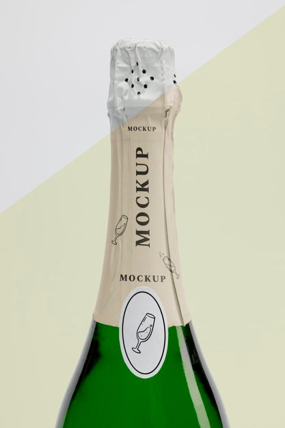 Champagne Bottle With Mock-Up Psd