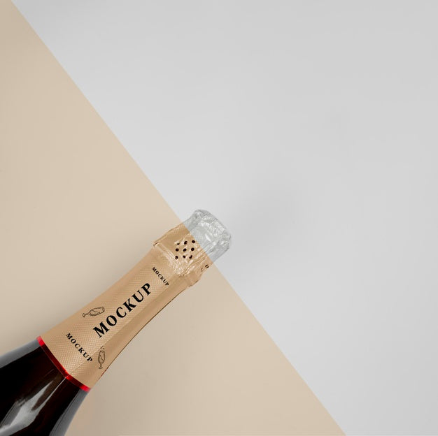 Champagne Bottle With Mock-Up Psd