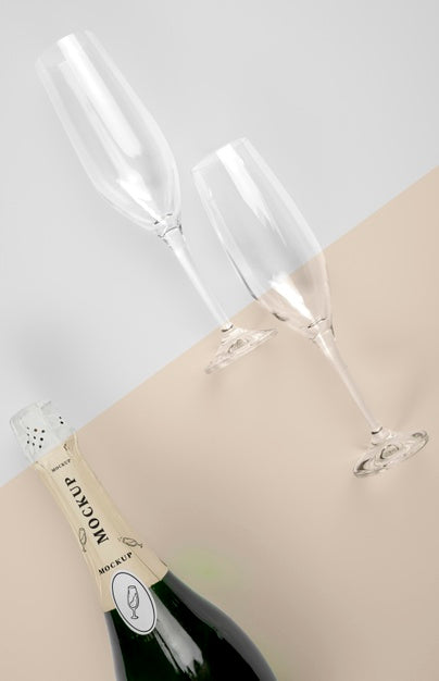 Champagne Bottle With Mock-Up Psd