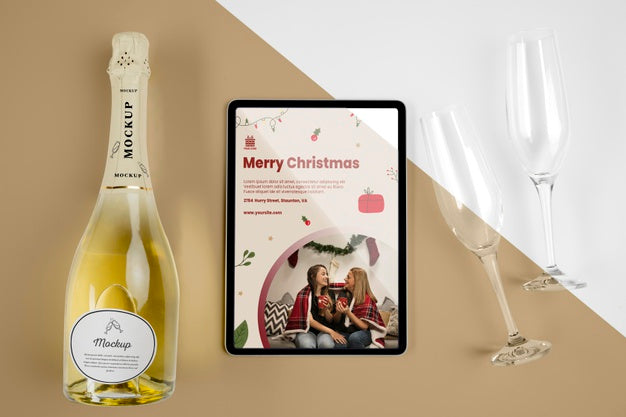 Champagne Bottle With Mock-Up Psd