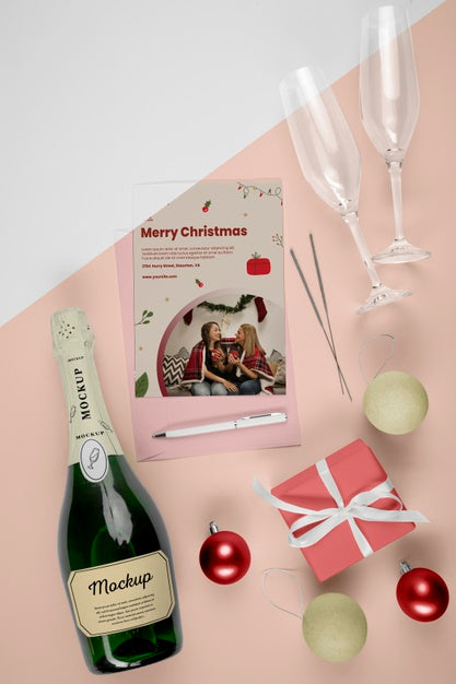 Champagne Bottle With Mock-Up Psd