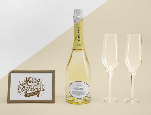 Champagne Bottle With Mock-Up Psd