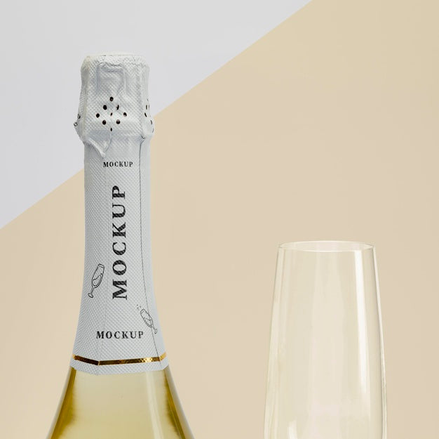 Champagne Bottle With Mock-Up Psd