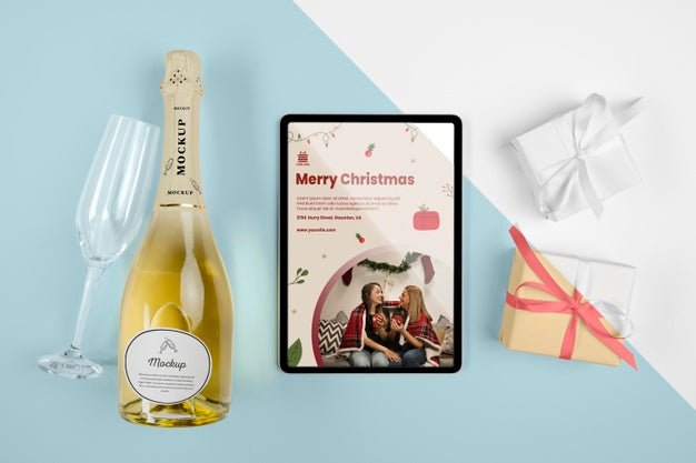 Champagne Bottle With Mock-Up Psd
